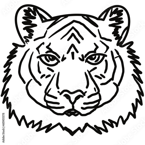 Tiger face line art