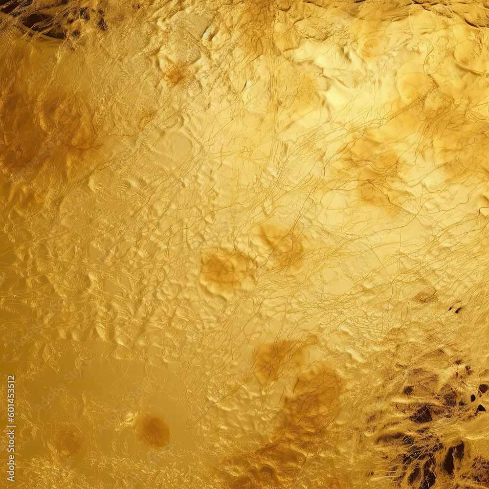 Seamless gold leaf background texture. Shiny golden yellow crumpled metallic foil repeat pattern. Modern abstract luxury gilded age wallpaper. Christmas glitter decoration backdrop. Seamless gold leaf background texture. Shiny golden yellow crumpled metallic foil repeat pattern. Modern abstract luxury gilded age wallpaper. Christmas glitter decoration backdrop.