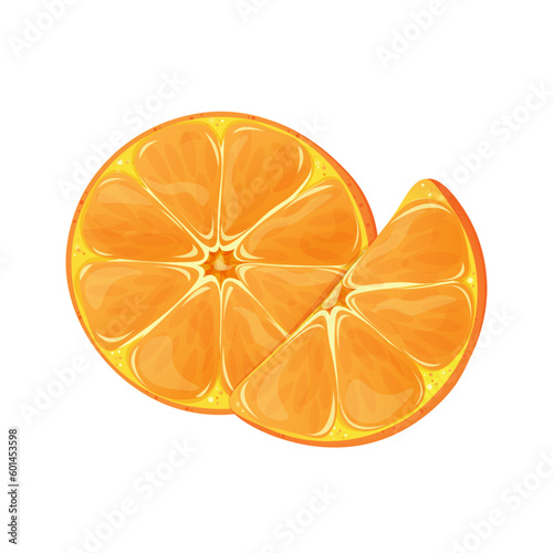 Slice of orange isolated on white background