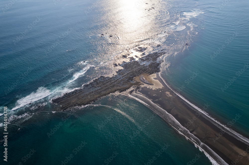 Beautiful aerial view of the majestic whale tale in the beach of the National park Marino Ballena in Costa Rica Beautiful aerial view of the majestic whale tale in the beach of the National park Marino Ballena in Costa Rica