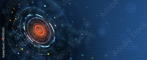 Cloud technology. Integrated digital web concept background