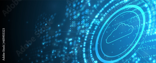 Cloud technology. Integrated digital web concept background