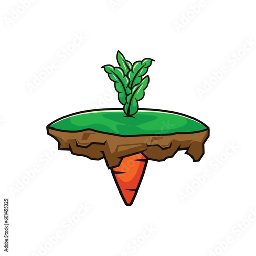 cute carrot farm illustration