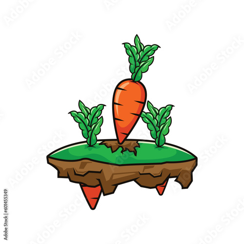 cute carrot farm illustration