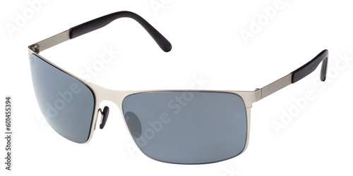 Blue stylish fashion sunglasses, isolated on white background, cut out