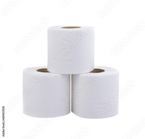set of toilet paper on transparent png