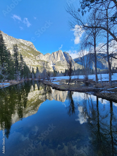 Yosemite Mountains reflected in the River