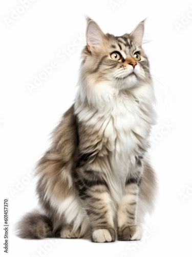 Photo of a Siberian cat isolated on a white background © Tatiana