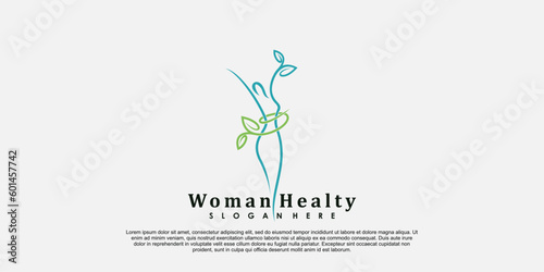 woman healty logo design life