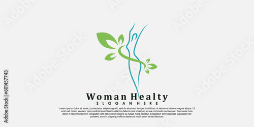 woman healty logo design life