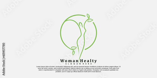 woman healty logo design life