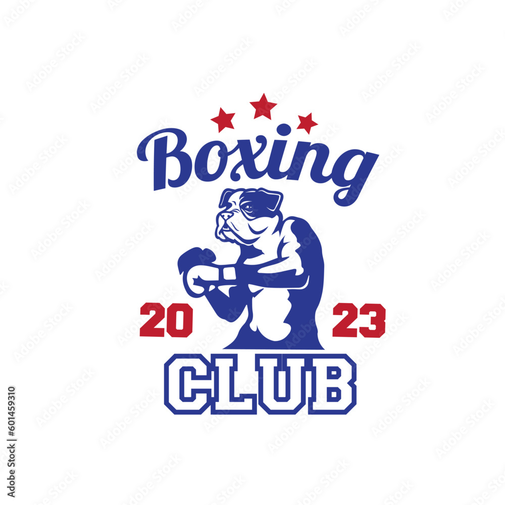 design logo dog mascot boxing vector