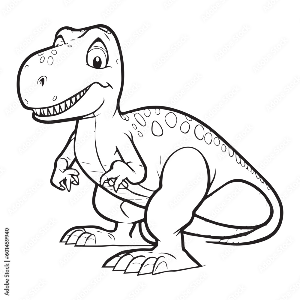 Cute Trex Dinosaur Animal For Coloring Book Or Coloring Page For Kids ...