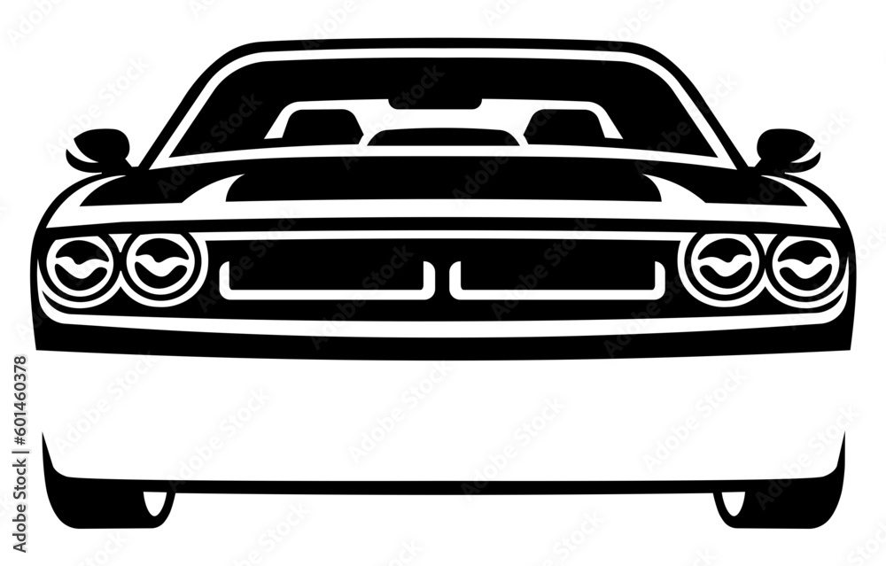 Sports car front view SVG, Muscle car SVG, Race car SVG, Car silhouette ...