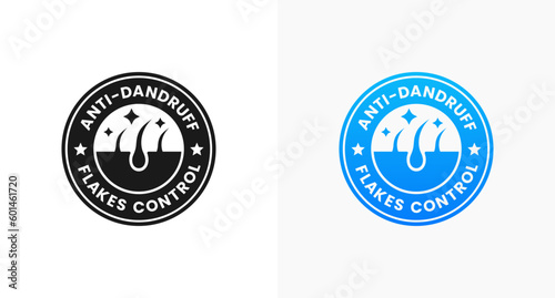 Anti dandruff label or Anti dandruff sign vector isolated in flat style. Best Anti dandruff label vector for product packaging design element. Anti dandruff sign vector for packaging design element.