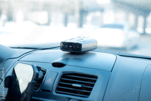 antiradar in the car, close-up photo