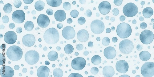 Seamless hand drawn watercolor polka dots or animal spots pattern in pastel blue and white. Abstract geometric circles background texture. Baby boy's blanket, clothing or nursery wallpaper