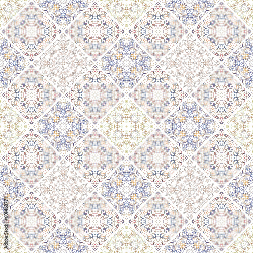 Islamic Decorative background made of small squares. The rich decoration of abstract patterns for construction of fabric or paper. 