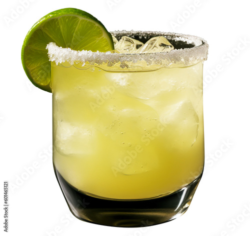 Margarita drink in transparent background. Generative AI. photo