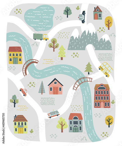 Pattern with hand drawn cars. Can be used for children's textiles, pattern for boys.