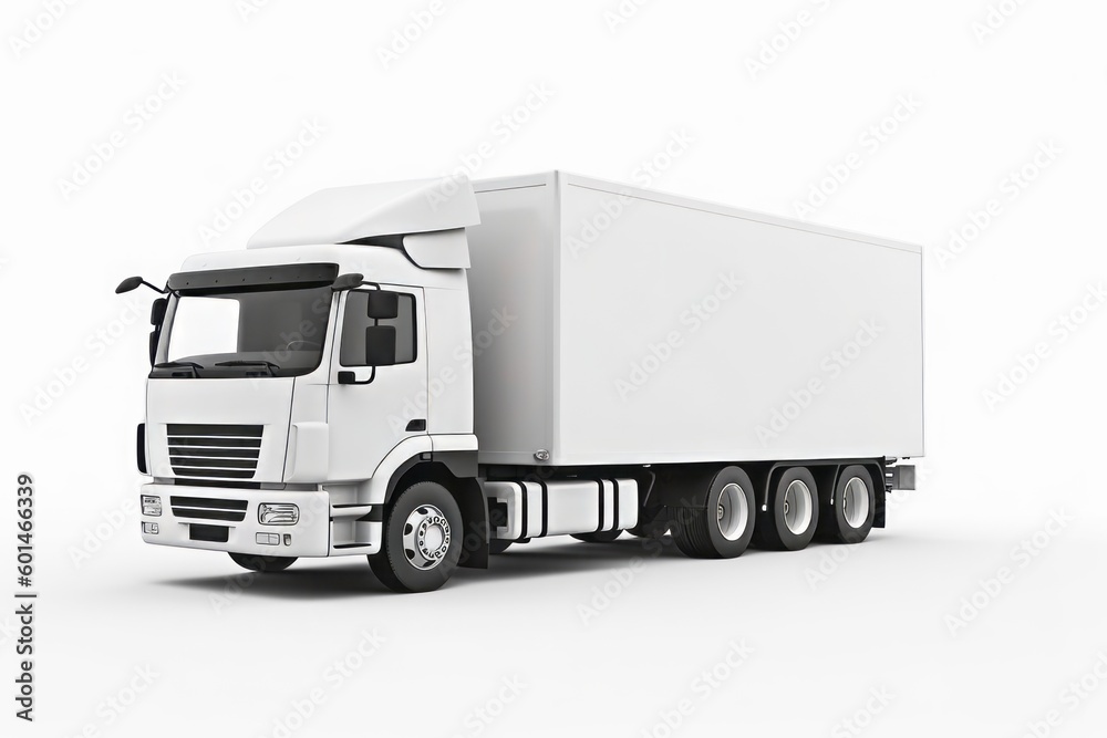 modern truck on a white background. Generative ai