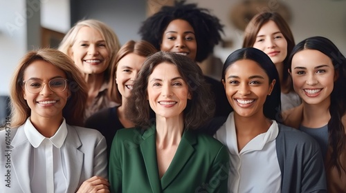 Portrait group of diverse Female Politicians together  Generative AI