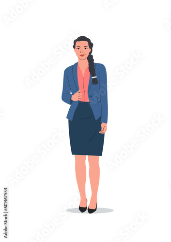 Businesswoman isolated. Corporate office style. Vector flat style cartoon illustration