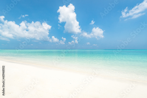 White sandy beach with turquoise sea