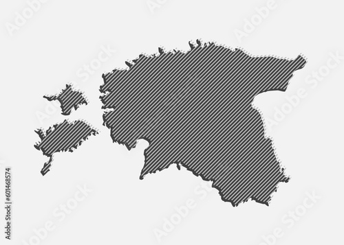 Abstract map Estonia  parallel grey lines