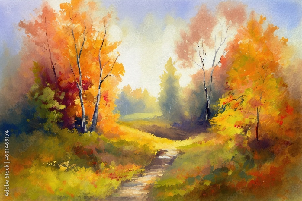 autumn landscape watercolor -Ai autumn landscape watercolor -Ai