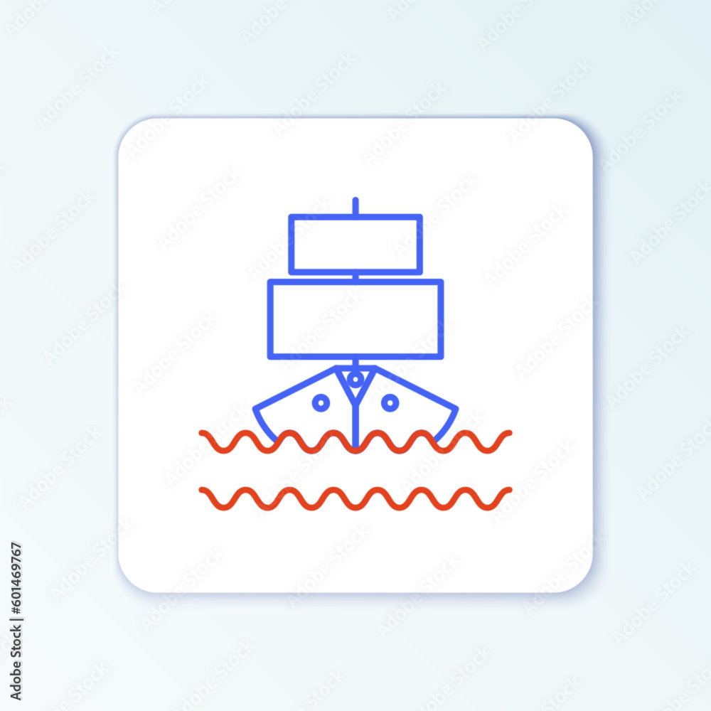 Line Ship icon isolated on white background. Colorful outline concept. Vector Line Ship icon isolated on white background. Colorful outline concept. Vector