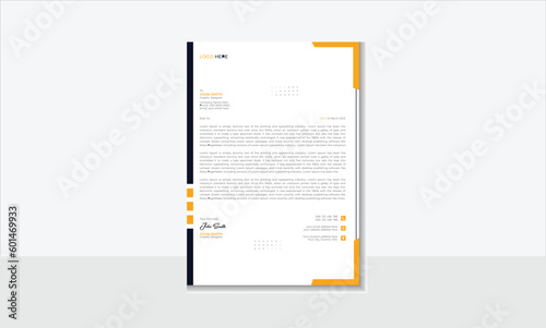 Professional  Modern official Abstract Minimal Simple Creative Corporate Business Letterhead Design  Template.