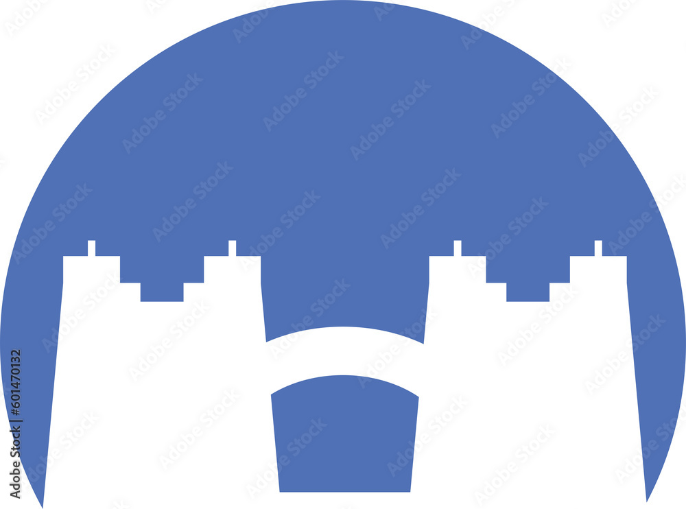 silhouette city skyline in circle illustration silhouette city skyline in circle illustration