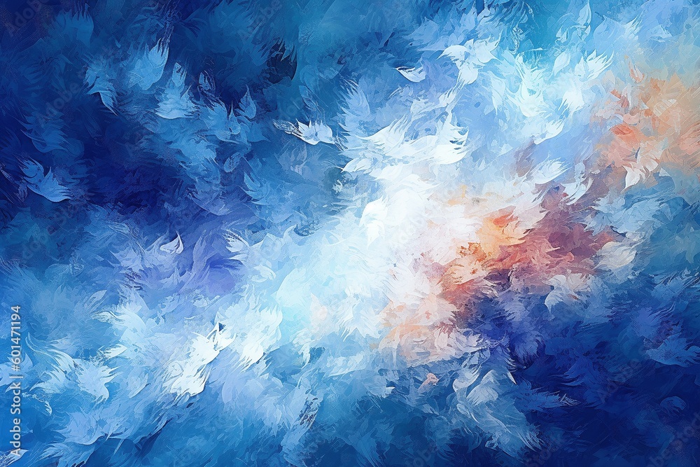 Ethereal Abstract Blue Background, Digital Artwork, Generative AI