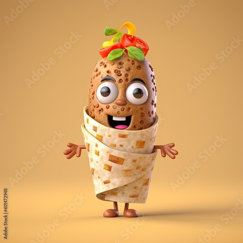 Cute Cartoon Shawarma Chara...