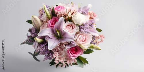 bridal bouquet, flowers and bridal arrangement ideas, AI generated © adelton