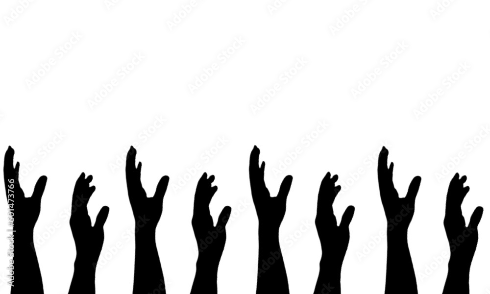 Fototapeta premium silhouette Helping hands unite together as a team.