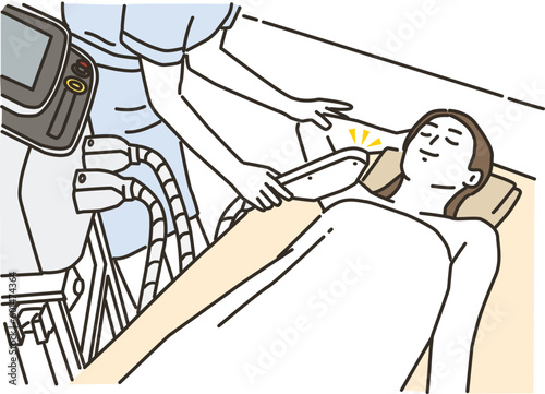 脱毛の施術を受ける若い女性
