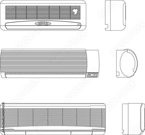 Air conditioner illustration vector sketch
