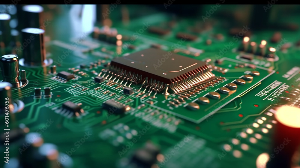 Macro Shot of Automatic Pick and Place machine quickly installs Components on Circuit Board. Macro Shot of Automatic Pick and Place machine quickly installs Components on Circuit Board.