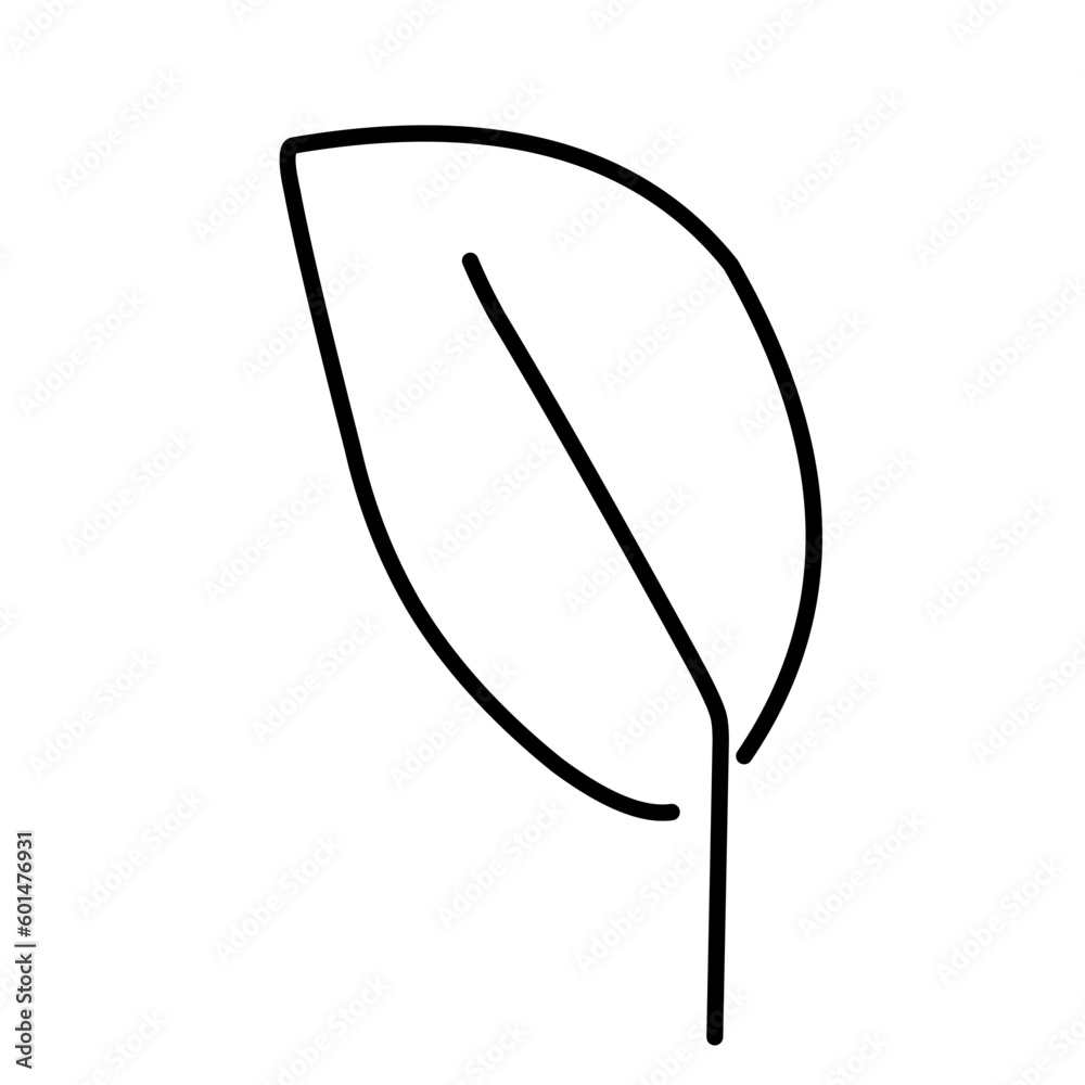 Black Line Leaf Icons Black Line Leaf Icons