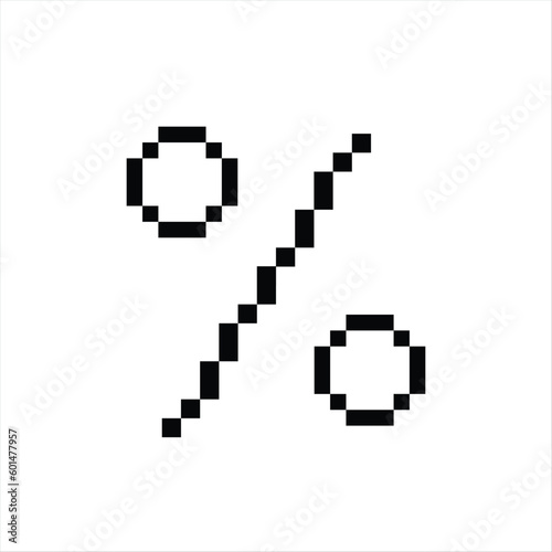 percent icon 8 bit pixel vector illustration