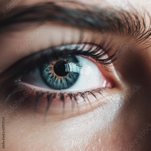 Colorful female eye, colorful beautiful female eye, human vision organ, gaze, colorful female eyelashes with make-up, beautiful female face photos for background.