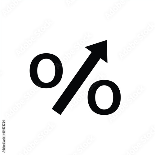 percent interest rate growth symbol vector