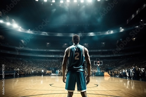 Basketball player in stadium, basketball game (Ai generated) © thesweetsheep