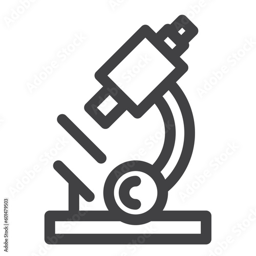 microscope, simple thin line icon