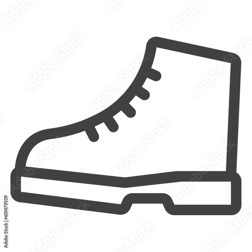 hiking boots, simple thin line icon