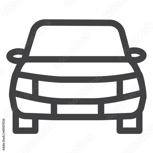 car symbol icon, simple thin line icon