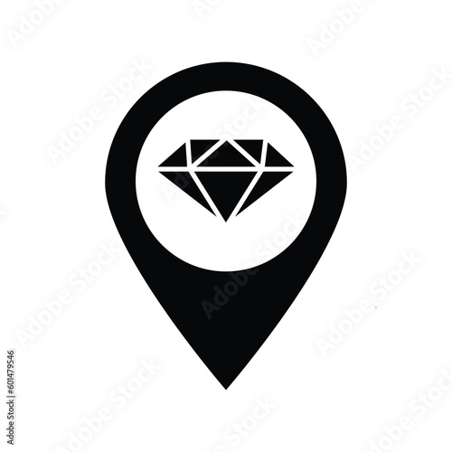diamond map pin jewelry vector pointer