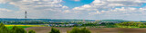 panorama of the city of radzonków and farmland